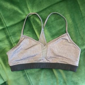 Grey Alo Yoga sports bra racer back mesh